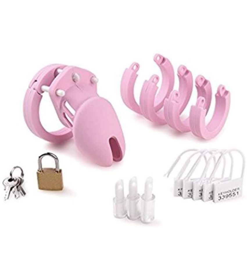 Pink Chastity Locked Cage Sex Toy for Men