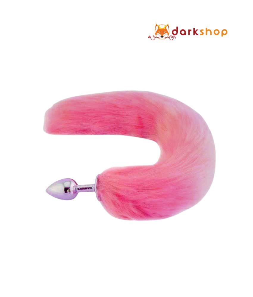 Pink tail butt plug fox tail