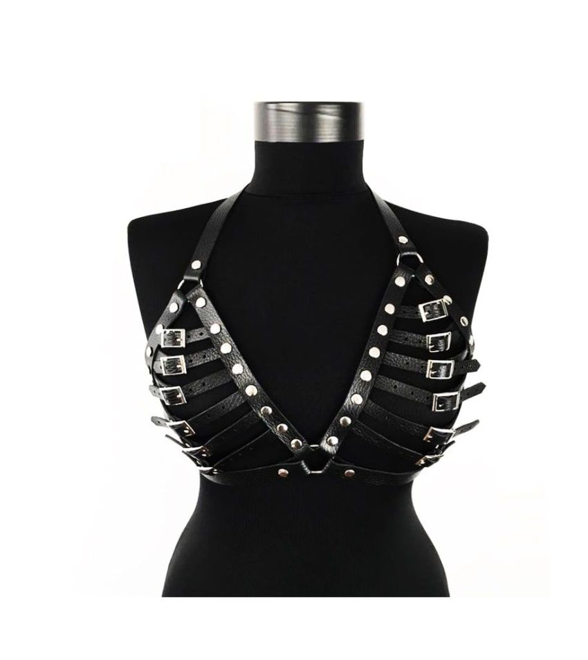 Punk Chest Stud Rave Bra Harness