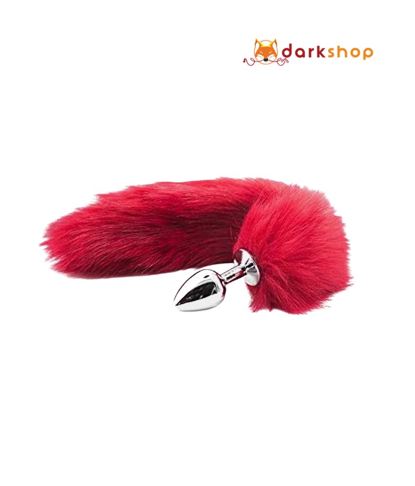 STAINLESS STEEL RED FOX TAIL BUTT PLUG