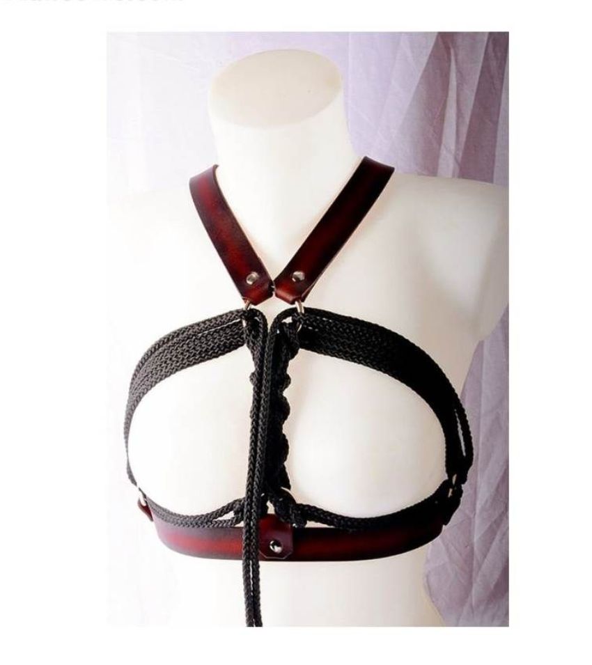 Rope and Leather Breast Binder Restraint
