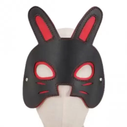 Red & Black Cat Mask For BDSM Play