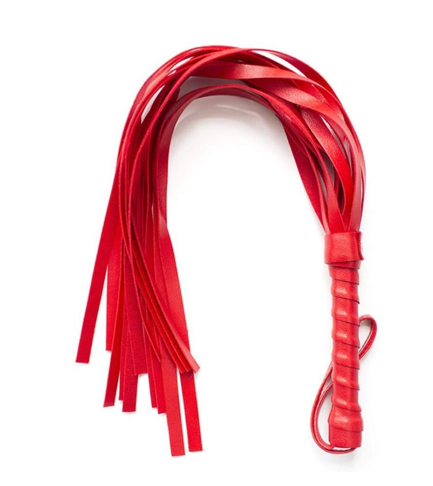 Red Faux leather whip With Tassels For Couples