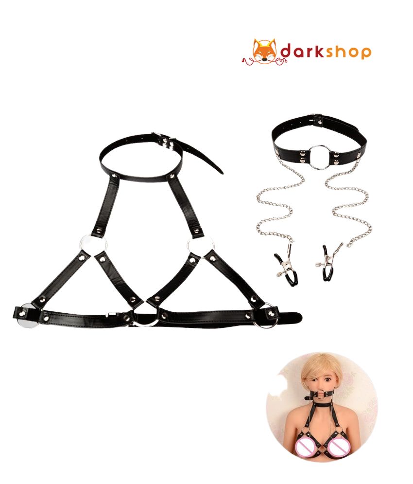 Nipple Clamps With Slave Collar Restraints