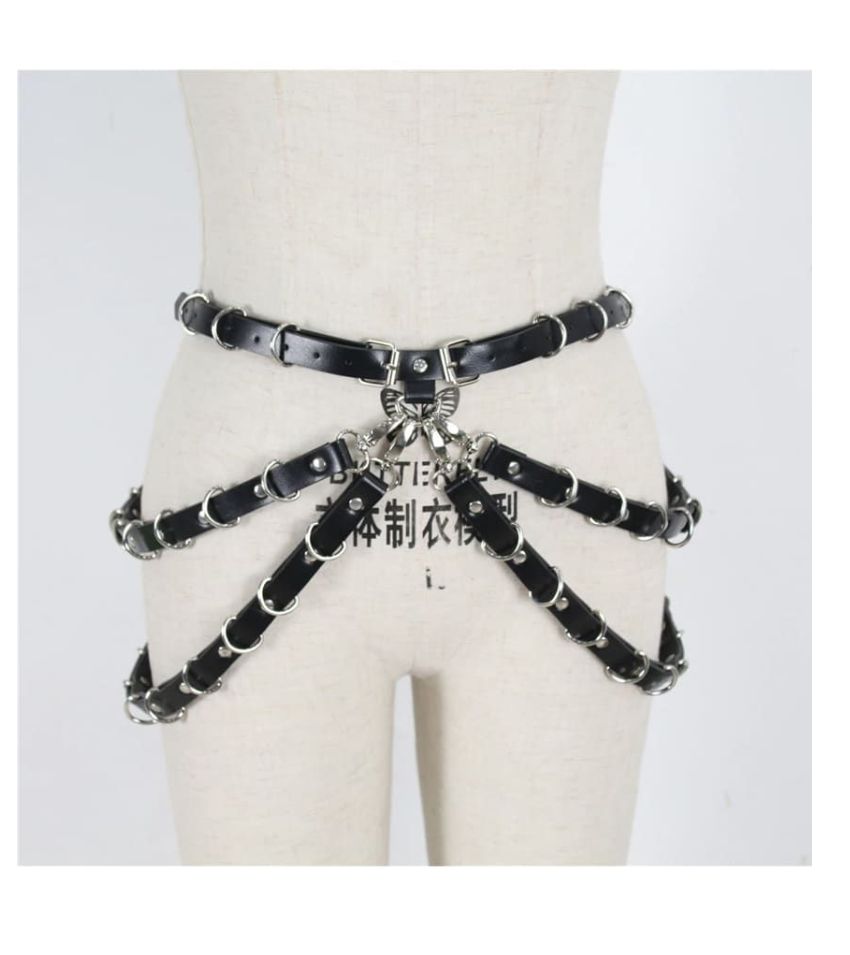 Body Harness With Metal Chain Waist Leg Cage