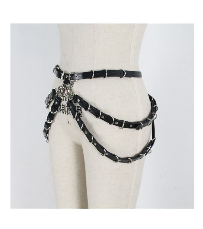 Body Harness With Metal Chain Waist Leg Cage