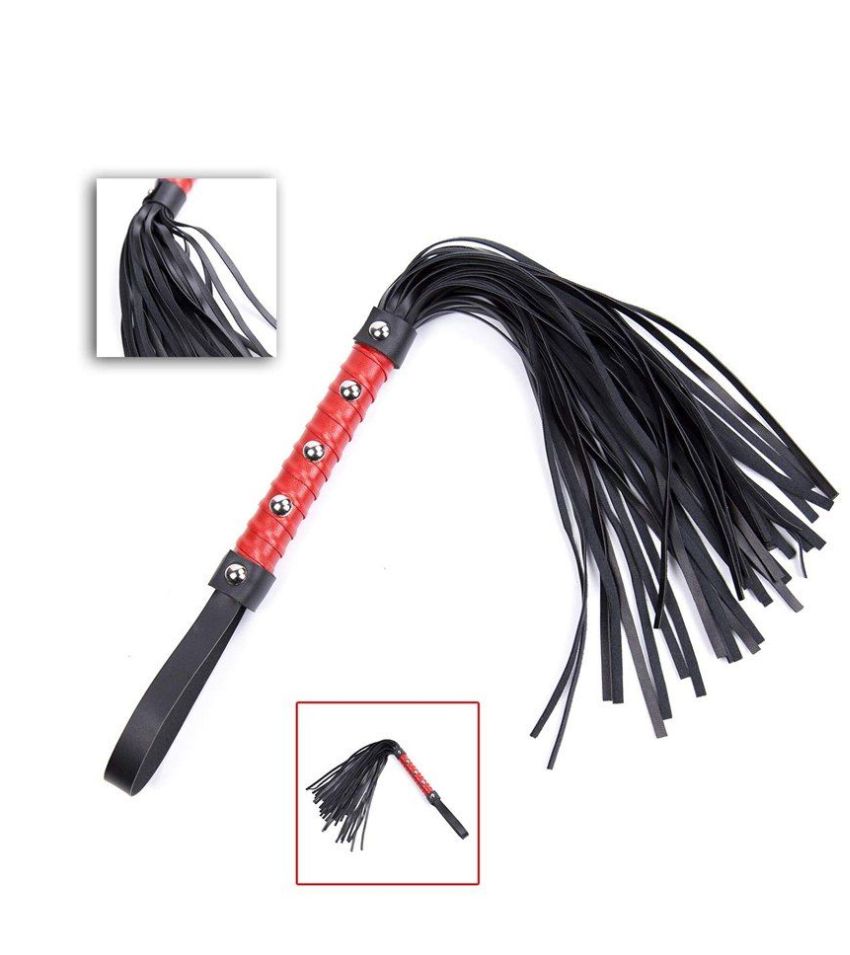 Romantic Leather Flogger Whip with Wrist Loop