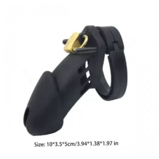 Silicone Rubber Black Men Chastity Cage