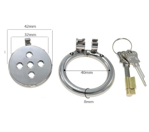 Stainless Steel Flat Chastity Cage Device