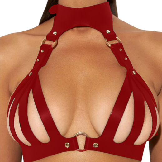 Sexy Soft Leather Bondage Harness Set