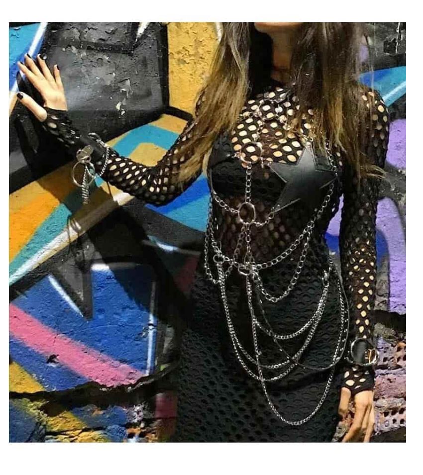 Metal Chain Crop Top Body Harness  For Women
