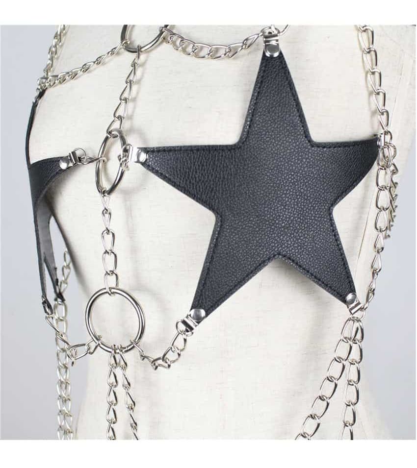 Metal Chain Crop Top Body Harness  For Women