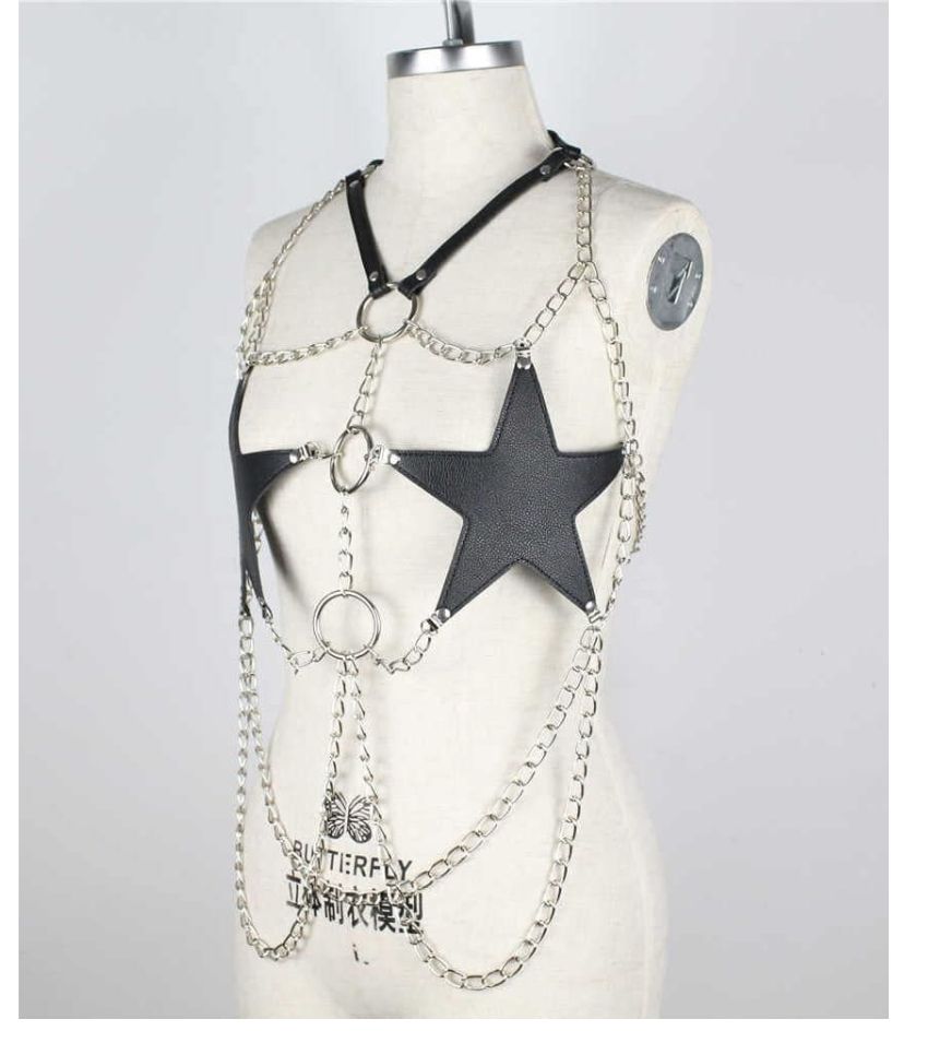 Metal Chain Crop Top Body Harness  For Women