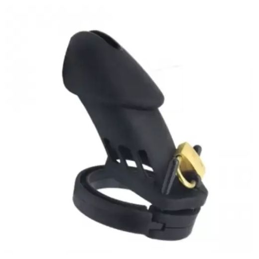 Silicone Rubber Black Men Chastity Cage