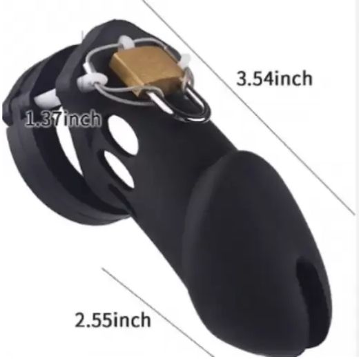 Silicone Rubber Black Men Chastity Cage