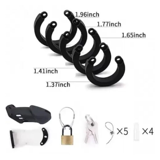 Silicone Rubber Black Men Chastity Cage
