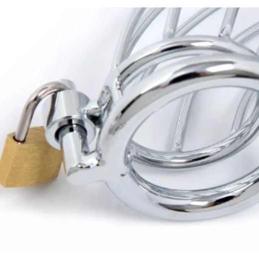 Steel Spring Chastity Cage Lock