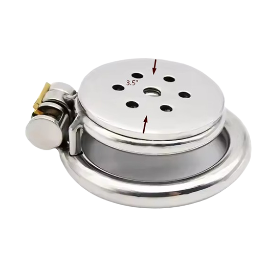 Stainless Steel Flat Chastity Cage With Urethral Penis Plug