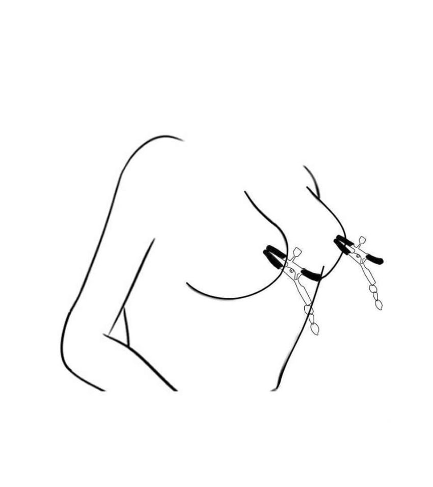 Steel Metal Chain Nipple Stimulation Clamps