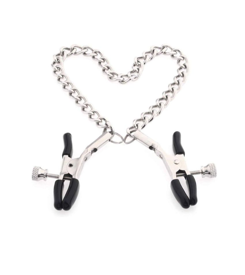 Steel Metal Chain Nipple Stimulation Clamps
