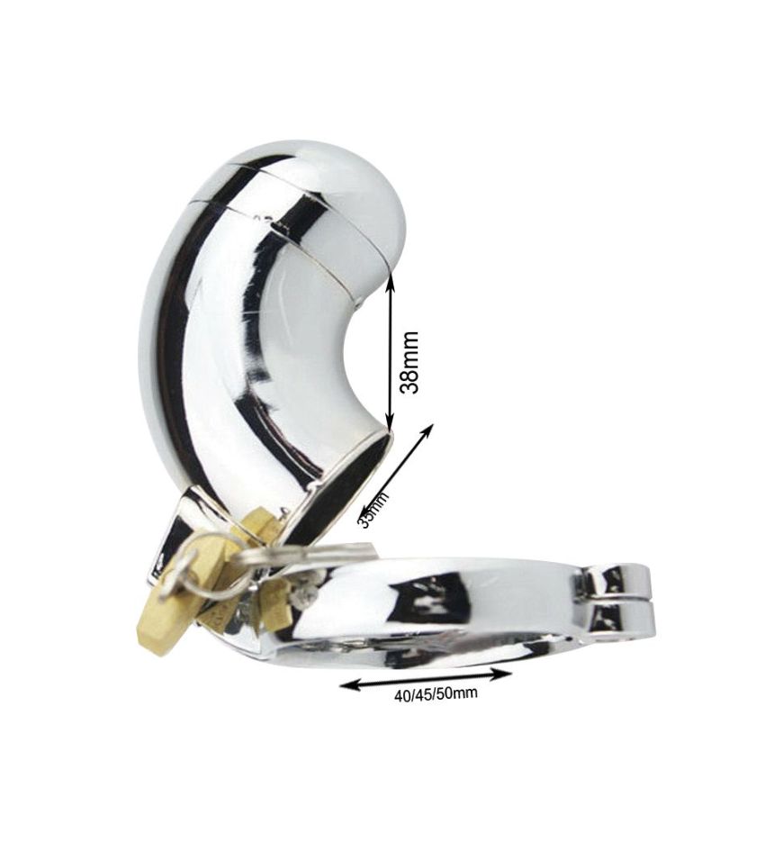 Stainless Steel Male Chastity Cage Bondage Penis Lock Ring