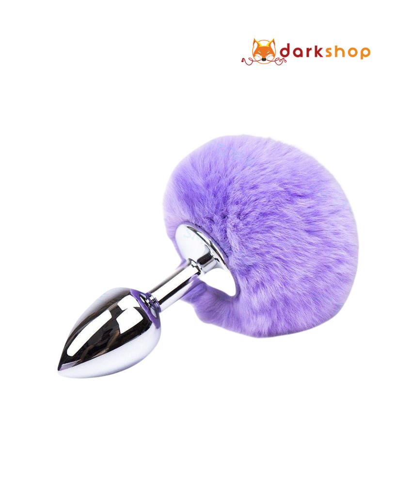 Steel Anal Butt Plug With Rabbit Tail