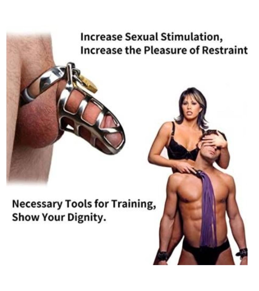 Steel Penis Chastity Cage Lock