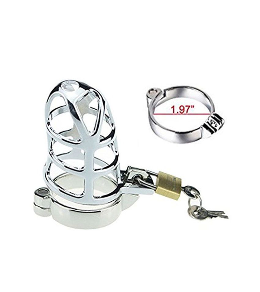 Steel Penis Chastity Cage Lock