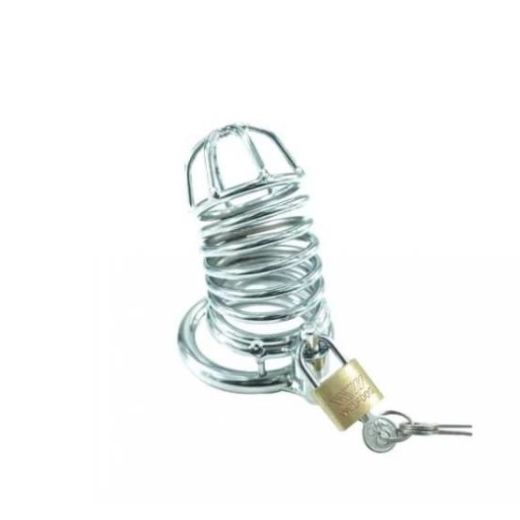 Steel Spring Chastity Cage Lock