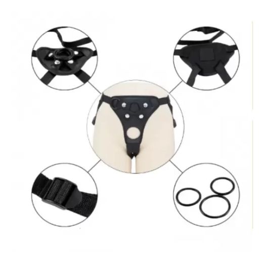 Adjustable Strap-on Double Dildo Hole Harness Lesbian Couple Belt