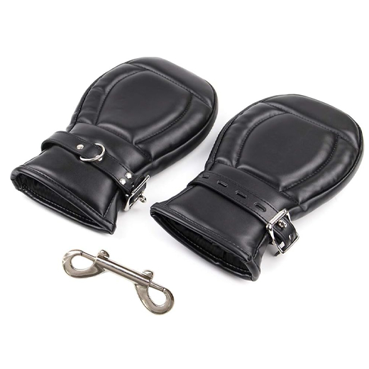 Unisex Leather BDSM Bondage Pet Role Play Gloves