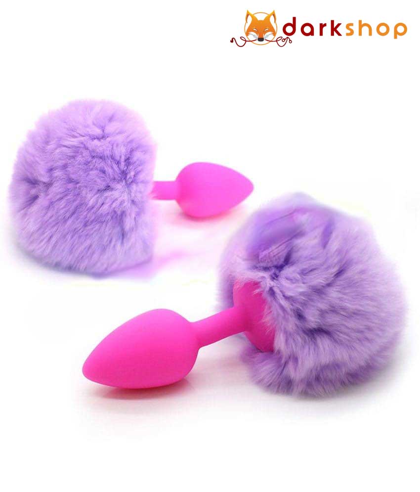 Anal Plug With colored Rabbit Tail