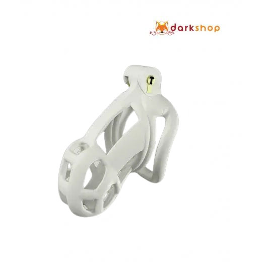 White Male Chastity Device with Adjustable 4 Rings