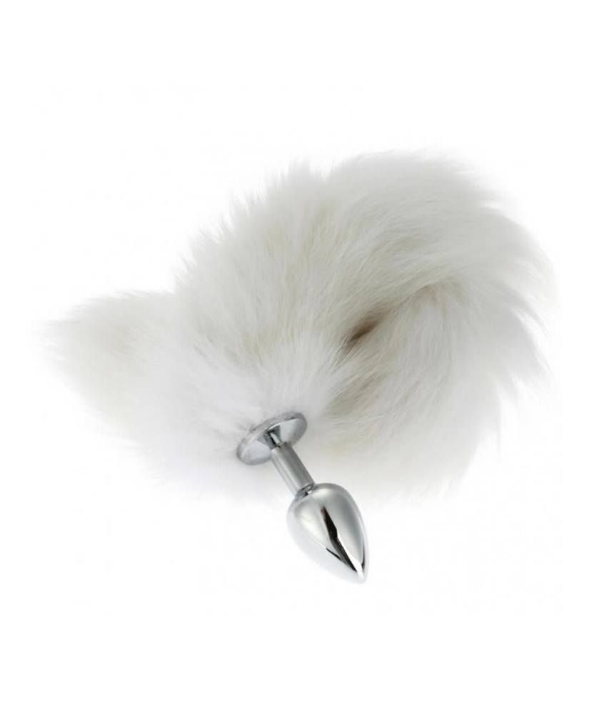 White Fox Tail Anal Butt Plug