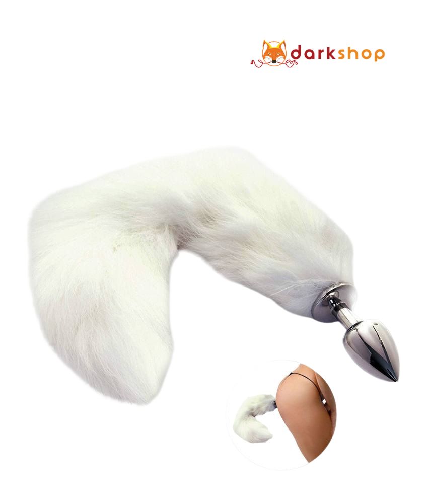 White Fox Tail Anal Butt Plug