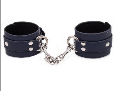 Black Leather BDSM Bondage Handcuffs