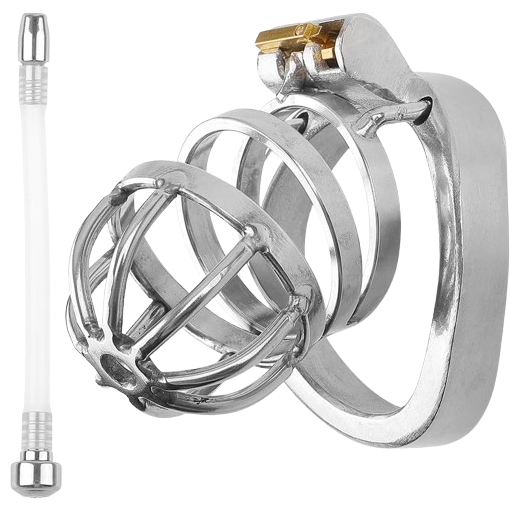 Attica Chastity Cage Lock with Urethral Tube For Men