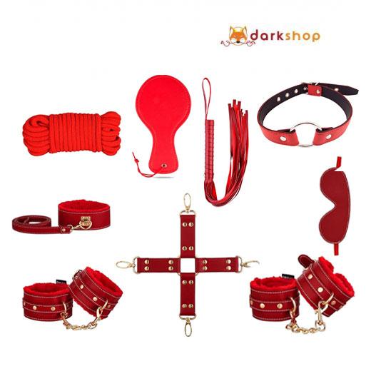 9 Pcs Luxury Red BDSM Kit