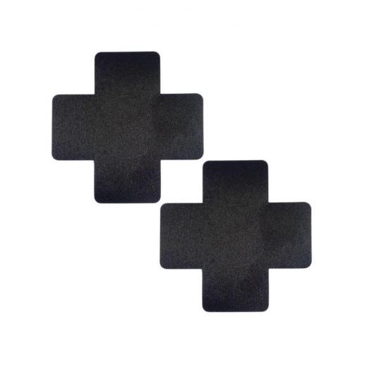 Black Cross Leather Nipple Covers