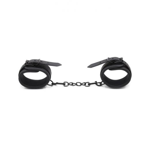Black Leather BDSM Bondage Handcuffs