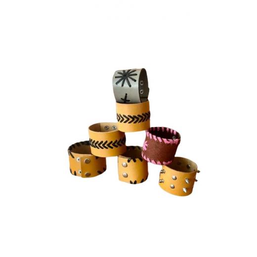 New Leather Adjustable Wristbands Cuff For Men