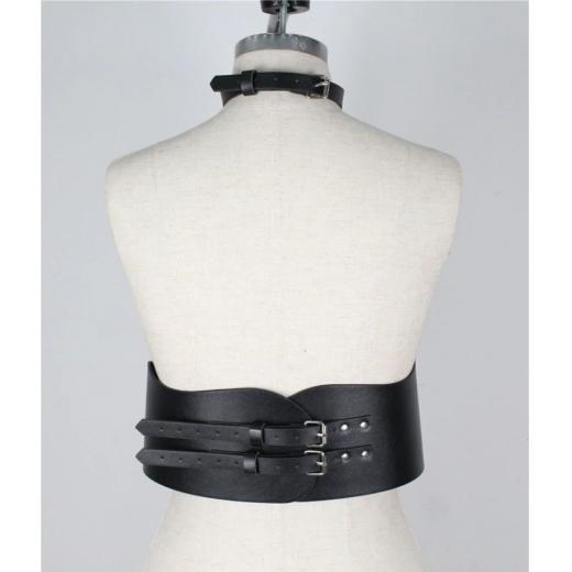 Leather belt harness body garter choker