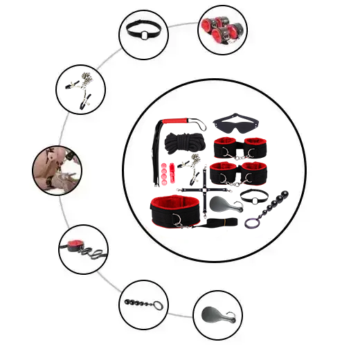 Luxury 12 PCS Leather BDSM Bondage Kit