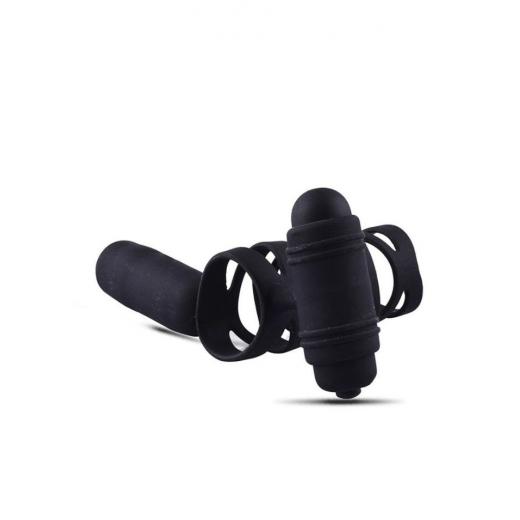 Male Cock Ring Chastity Cage Double Vibrating Ring