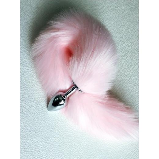 Pink tail butt plug fox tail