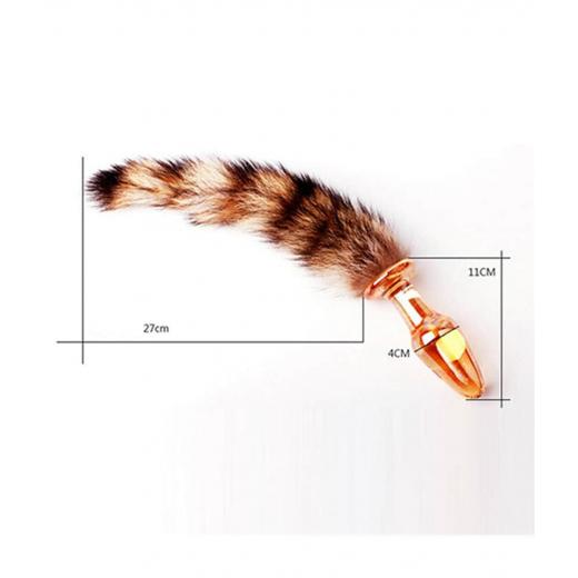 Raccoon Tail Glass Butt Plug Massager