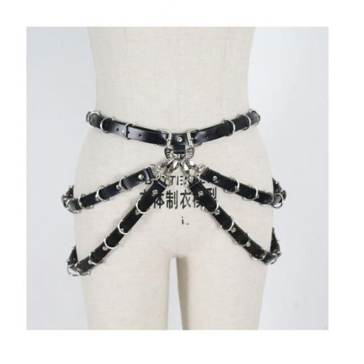 Body Harness With Metal Chain Waist Leg Cage