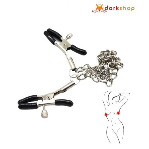 Steel Metal Chain Nipple Stimulation Clamps