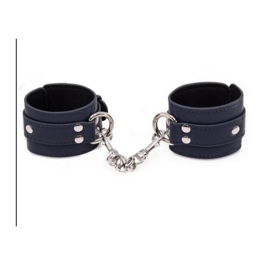 Black Leather BDSM Bondage Handcuffs