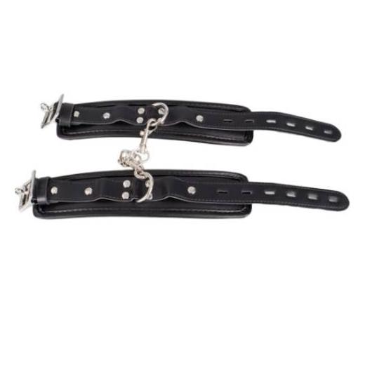 Black Leather BDSM Bondage Handcuffs